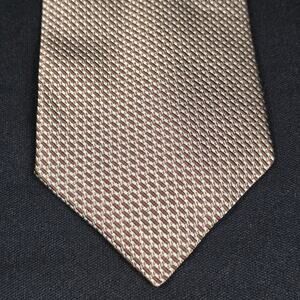 EXECUTIVE COLLECTION Men's Brown Beige Silk Geometric Necktie